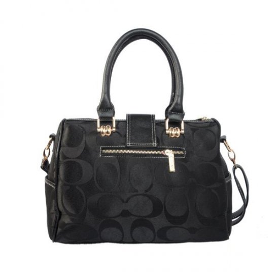 Coach Lock In Monogram Medium Black Luggage Bags BYX | Women